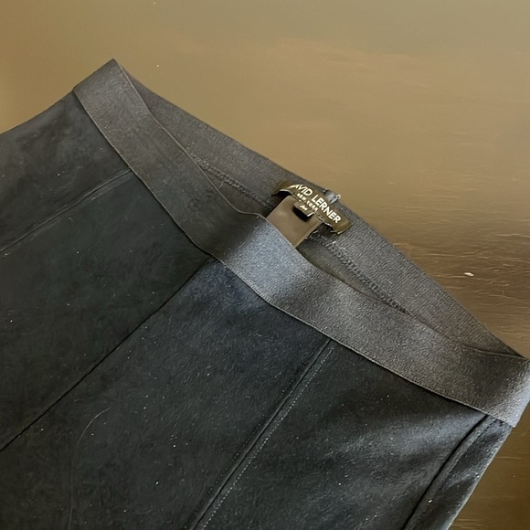 David Lerner microsuede navy blue pants, pull up elastic waist, navy blue, sz M - Picture 5 of 12